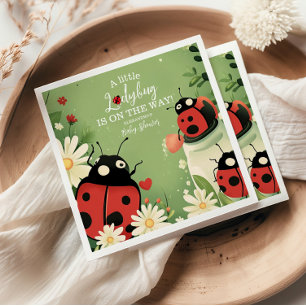 Adorable Little Ladybug Girl Babydusche Serviette