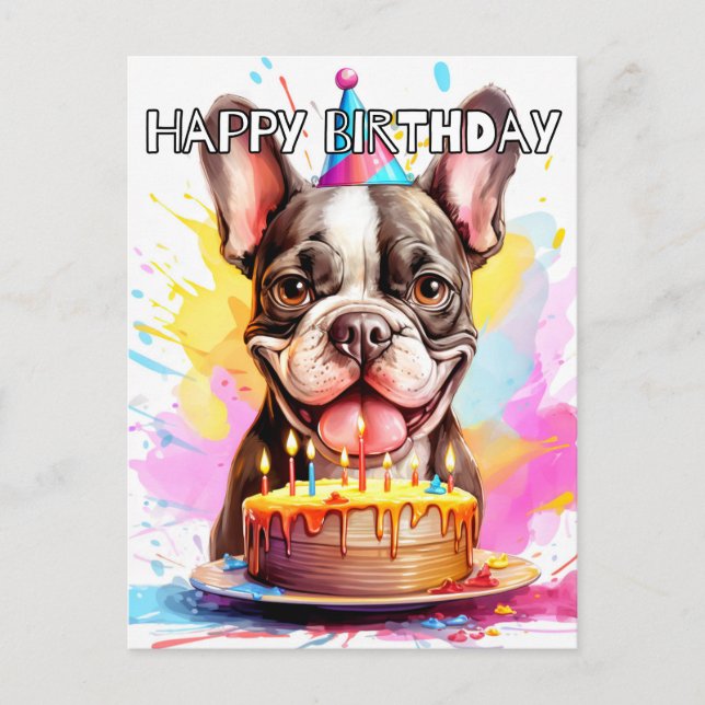 Adorable Little Puppy Happy Birthday Postkarte (Vorderseite)