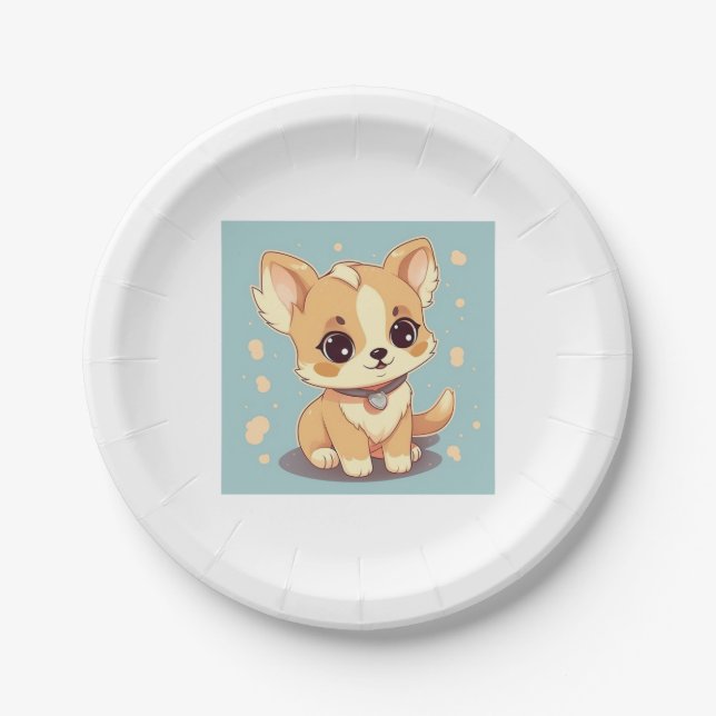 Adorable Little Puppy - Sweetness in Design Pappteller (Vorderseite)