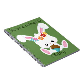 Adorable Little White Bunny Personalisiert Notizblock
