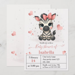 Adorable little zebra baby shower invitation einladung