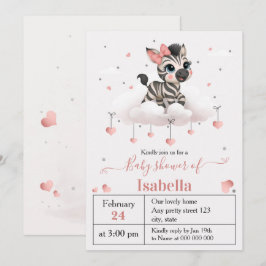 Adorable little zebra baby shower invitation einladung