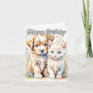 Adorable Love Friends Forever Happy Birthday Karte
