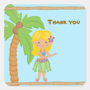 Adorable Luau Girl Personalisiert Sticker