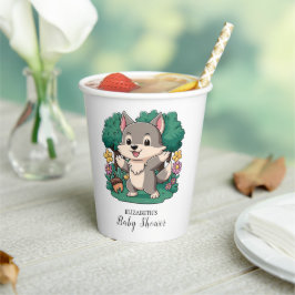 Adorable Magical Wolf Baby Dusche Pappbecher