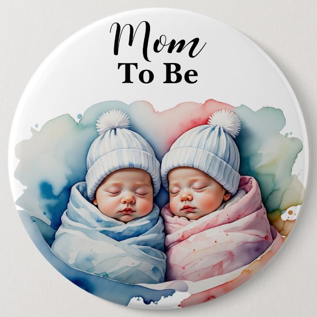 Adorable Mama für Jungen/Mädchen - Zwillingsbabys Button (Vorderseite)