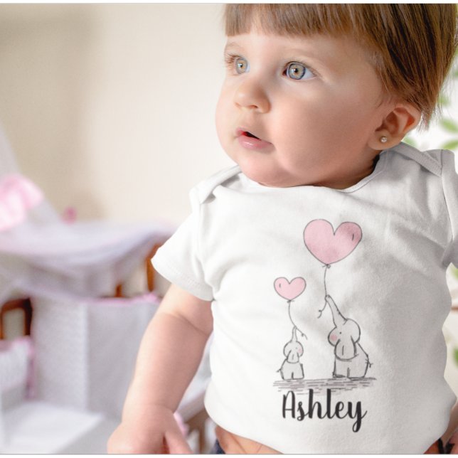 Adorable Mama und Baby Pink Elephant Baby Strampler (Von Creator hochgeladen)