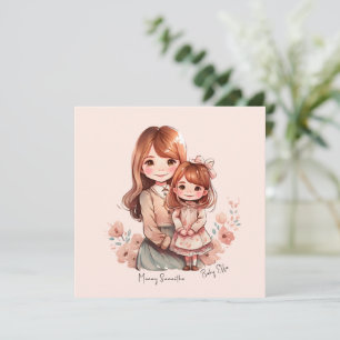 Adorable Mama und Tochterbank