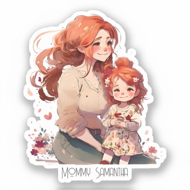 Adorable Mama und Tochterbank (13) Aufkleber (Vorderseite)