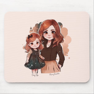 Adorable Mama und Tochterbank (2) Mousepad