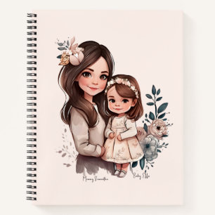 Adorable Mama und Tochterbank (3) Notizbuch