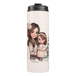 Adorable Mama und Tochterbank (3) Thermosbecher