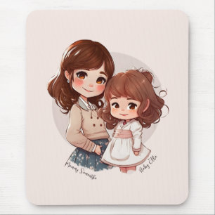 Adorable Mama und Tochterbank (4) Mousepad