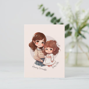 Adorable Mama und Tochterbank (4) Postkarte