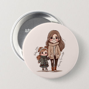 Adorable Mama und Tochterbank (5) Button