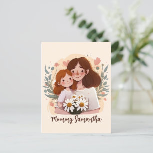 Adorable Mama und Tochterbank - Blumenrahmen (2) Postkarte