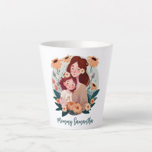 Adorable Mama und Tochterbank - Blumenrahmen (3) Milchtasse