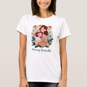 Adorable Mama und Tochterbank - Blumenrahmen (3) T-Shirt