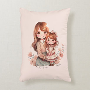 Adorable Mama und Tochterbank Dekokissen