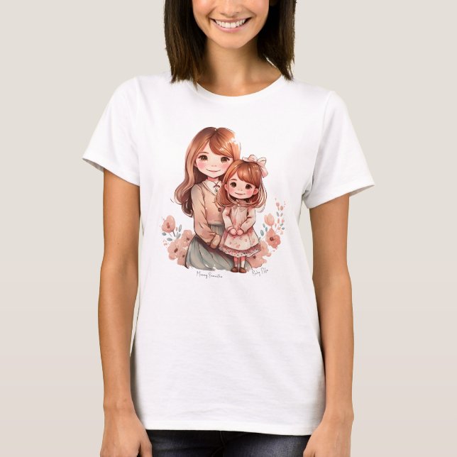 Adorable Mama und Tochterbank T-Shirt (Vorderseite)