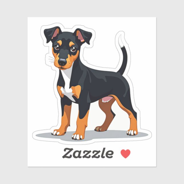 Adorable Manchester Terrier, Cubism Charm, Small Aufkleber (Blatt)