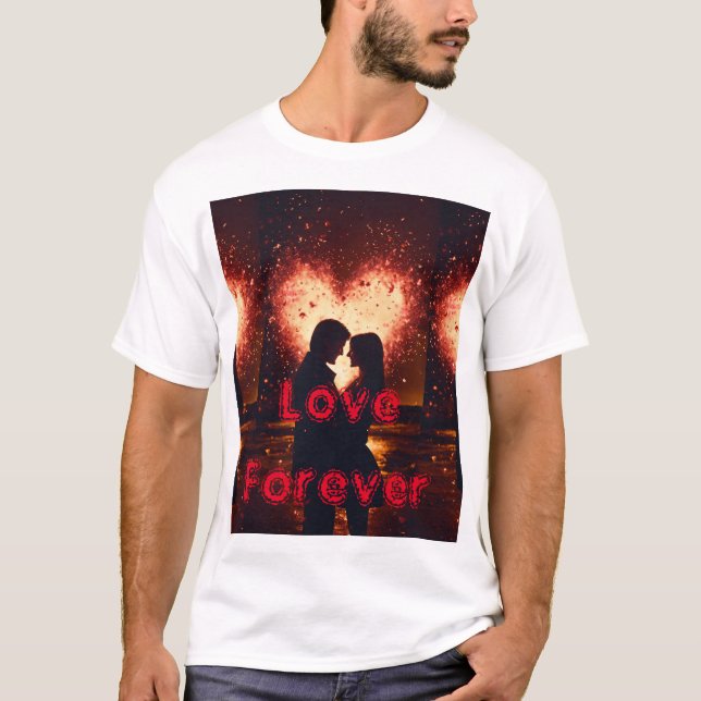 Adorable Matching Couple Print T - Shirt . (Vorderseite)