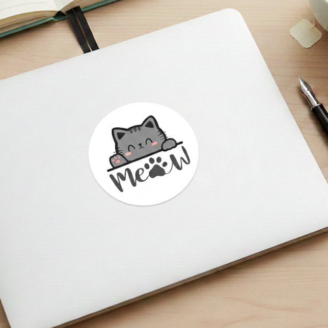 Adorable Meow Niedlich Cat Sticker Square Kitesdes (Von Creator hochgeladen)