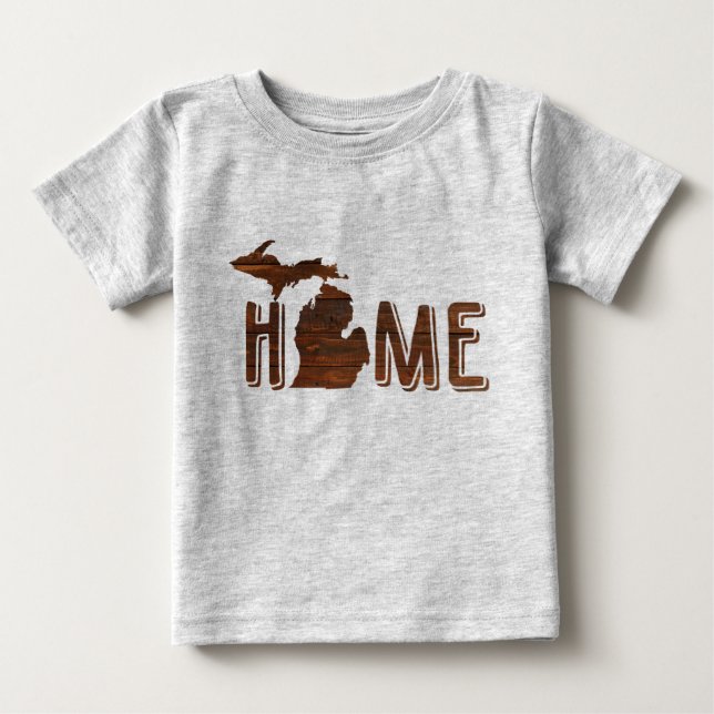 Adorable Michigan ist Zuhause | Silhouette Holz |  Baby T-shirt (Vorderseite)