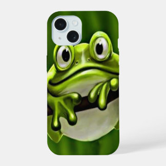 Adorable Mignonne Grenouille verte souriante dans 