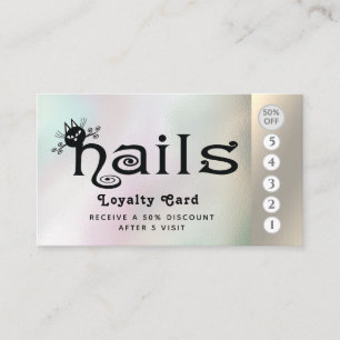 Adorable mignonne logo de fidélité ongles chat