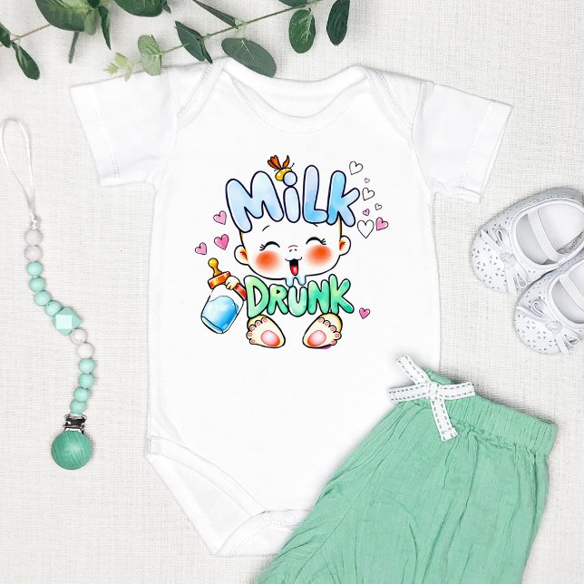 Adorable "Milk Betrunken" Funny Baby Strampler (Von Creator hochgeladen)