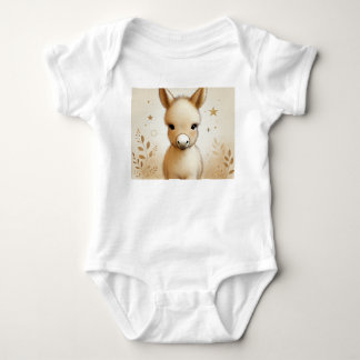 Adorable Minimalistische Donkey-Illustration Baby Strampler