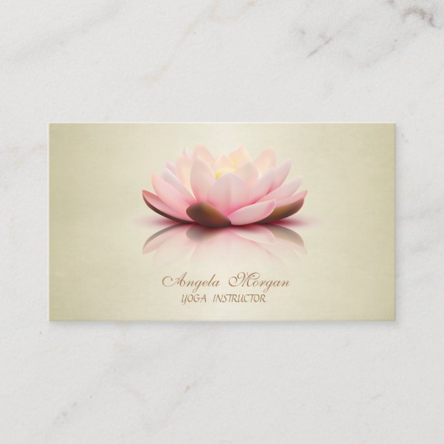 Adorable Modern Elegante Blume Lotus Visitenkarte (Vorderseite)