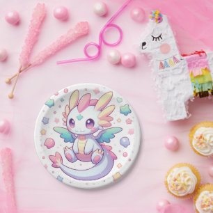 Adorable moderne Dragon Baby-Dusche Pappteller