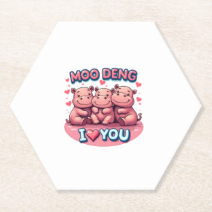 Adorable Moo-Deng Baby Pigmy Hippo Design Long Sle Untersetzer