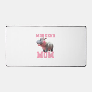 Adorable MOO DENG MAMA Baby Hippo Mama Niedlicher  Schreibtischunterlage