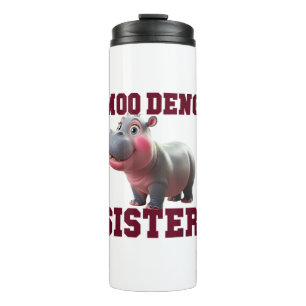 Adorable MOO DENG SISTER Baby Hippo Bestie Prinzen Thermosbecher