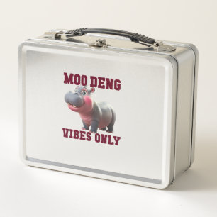 Adorable MOO DENG VIBES NUR Good Baby Hippo Vibe Metall Brotdose