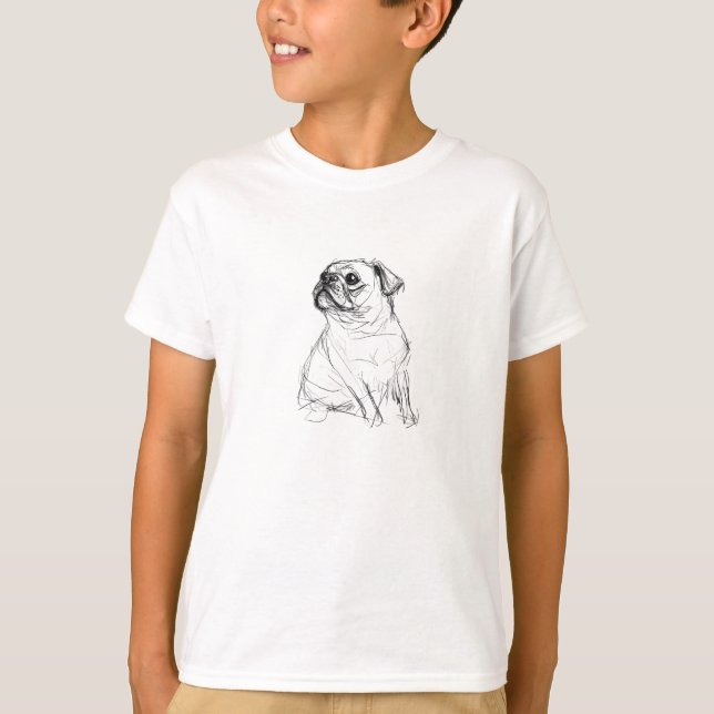 Adorable Mops Elegantes Design T-Shirt (Vorderseite)