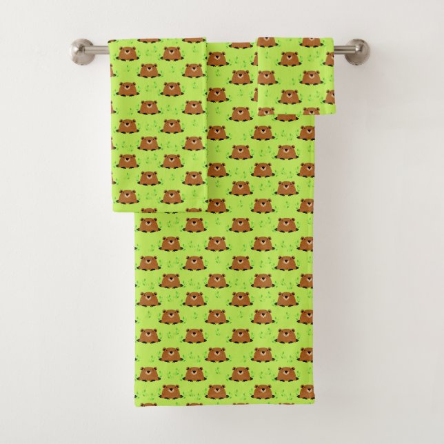 Adorable Motif de la marmotte de bois (En situation)