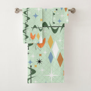 Adorable motif étoiles géométriques vert brillant