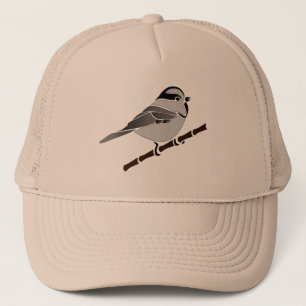 Adorable Mountain Chickadee Bird Illustriert Truckerkappe