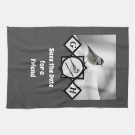 Adorable Mountain Chickadee Monogram Foto Geschirrtuch