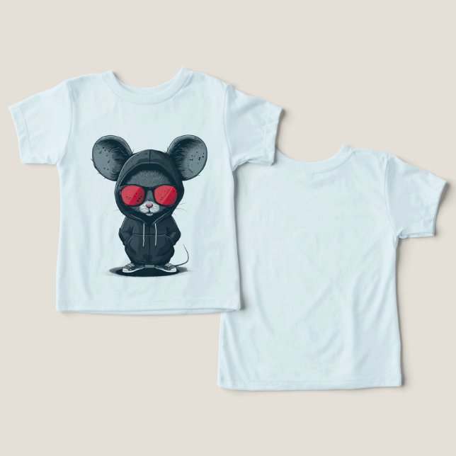 Adorable Mouse Baby T-Shirt (Design Vorderseite & Rückseite)