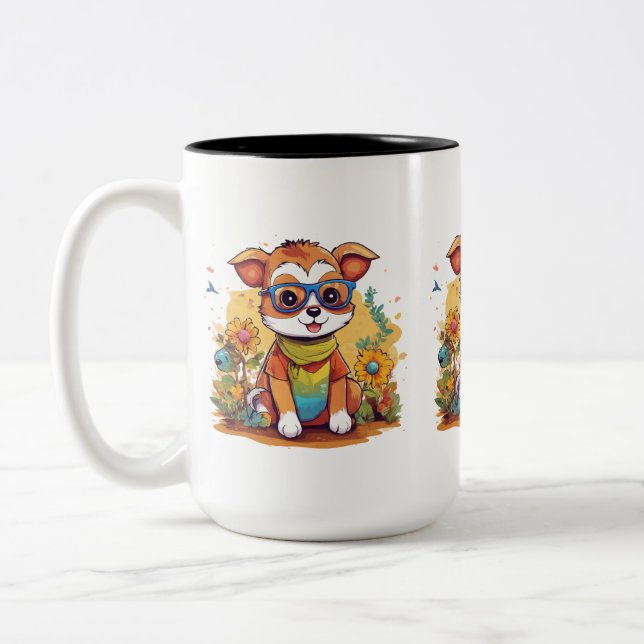 Adorable Mug à deux tons avec animal mignon (Gauche)