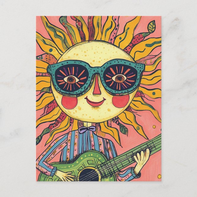 Adorable Musical Sunshine Postkarte (Vorderseite)