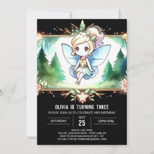 Adorable Nature Fairy Geburtstag Einladung