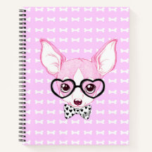 Adorable Nerdy Puppy Pink Notebook von Mei Yu