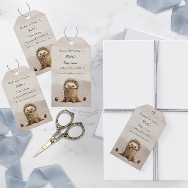 Adorable Niedlich Baby Igel Babydusche Geschenkanhänger (Von Creator hochgeladen)