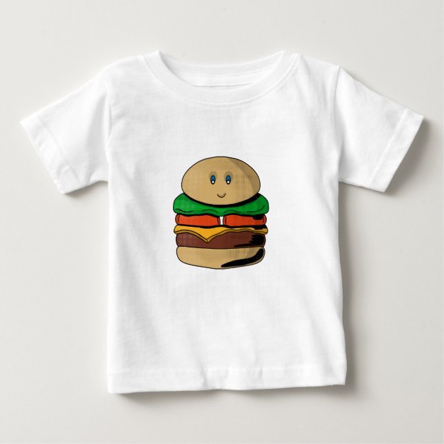 Adorable Niedlich Burger Hamburger Kawaii Baby T-shirt (Vorderseite)